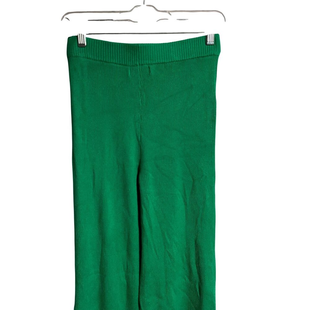 House Of Harlow 1960 Womens Ribbed Flare Pants XS Green Casual Boho READ FLAW - Picture 5 of 8